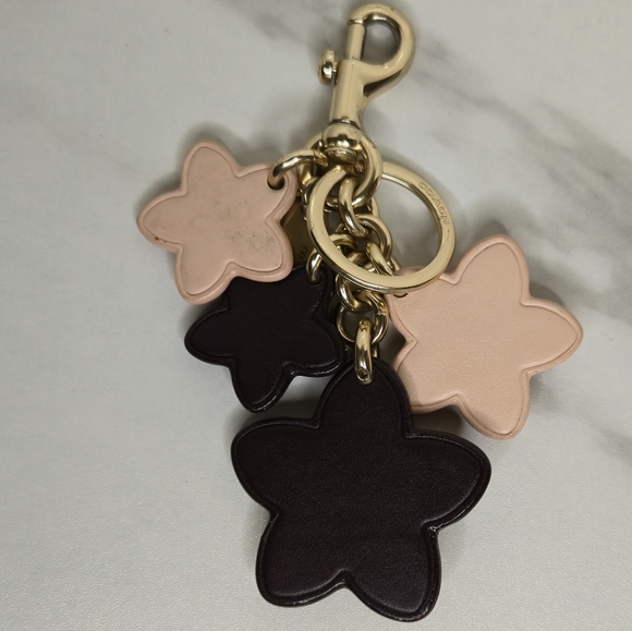 Coach Wildflower Floral Leather Bag Charm Key Chain - Picture 3 of 6